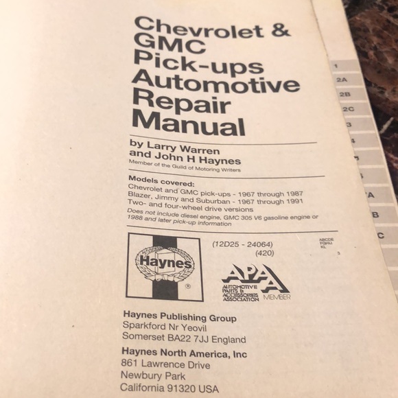 Chevrolet & GMC Pickup '67'87
1st Edition - Picture 5 of 12